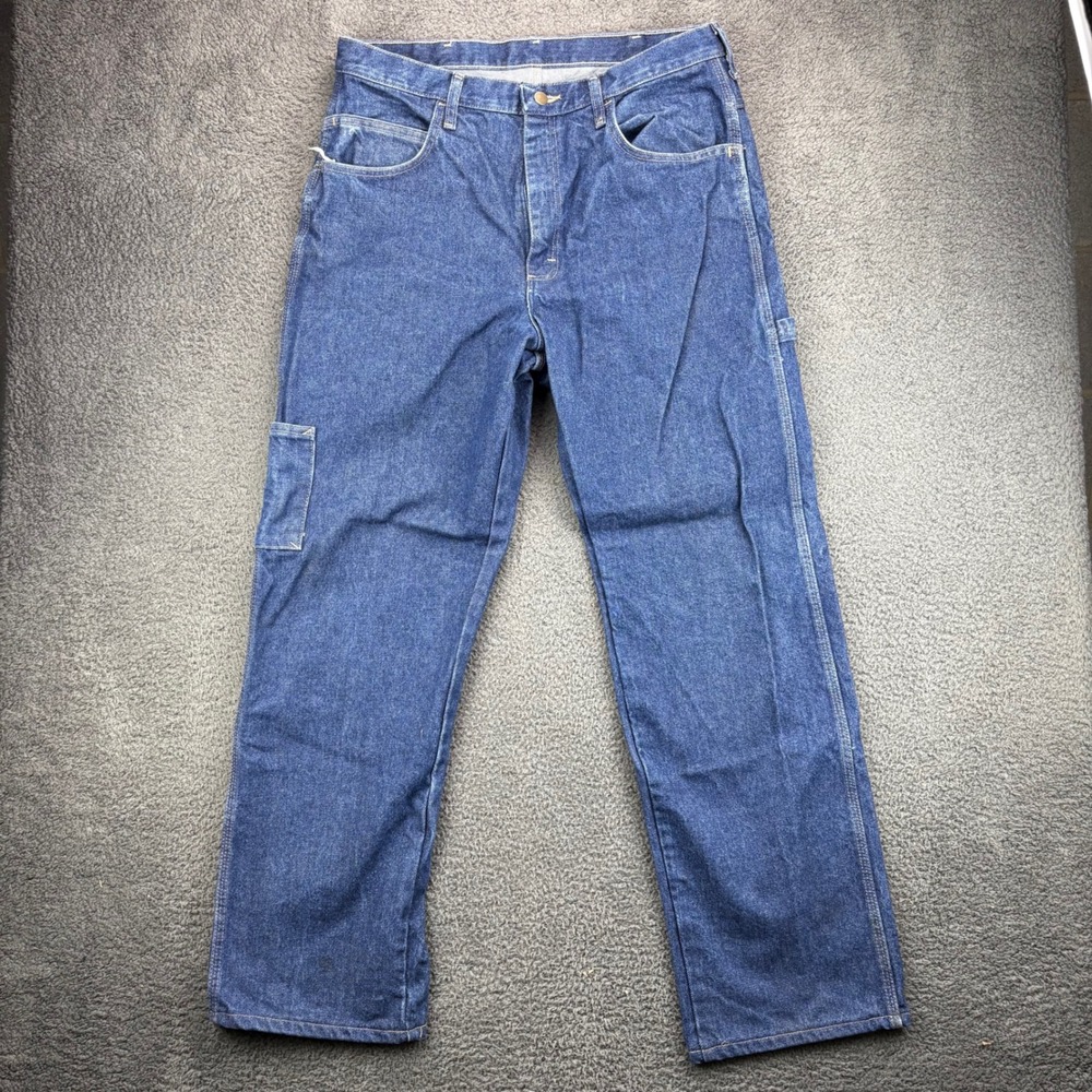 Bulwark FR Flame Resistant Carpenter Jeans Mens Blue Denim Work Pants Size 36x30